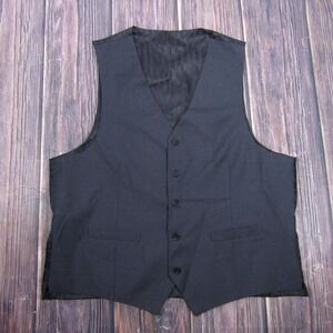 Vitarelli Vest Mens 46L Gray Charcoal 5-Button Formal Dress Suit Waistcoat